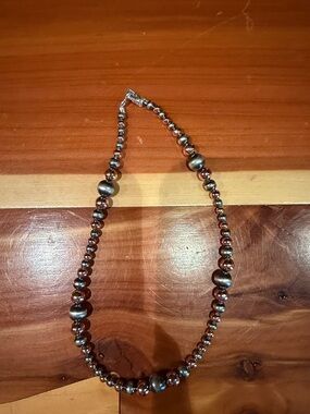 NWOT 16” Handmade copper and Silver Beaded Necklace - Women Jewelry